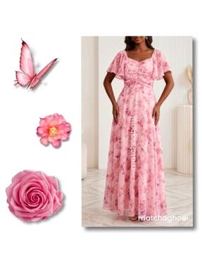 🧡 Floral Maxi Dress